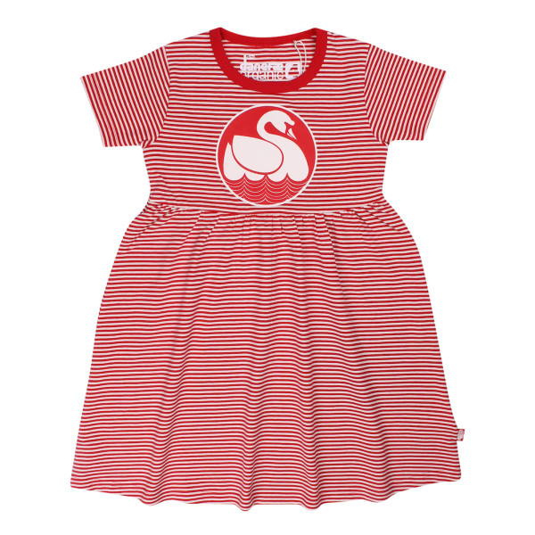 Organic-Shellfish Dress Danefae Red/Chalk Swan - 4 Y