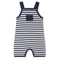Luca Knitted Baby Dungarees Sense Organics Navy/Ivory Stripes
