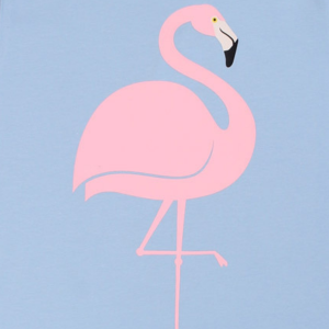 Wildlife T DYR Pastel Blue Flamingo