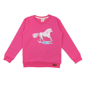Walkiddy Pink Sweatshirt White Horses Pferd Pullover