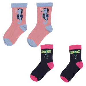 Walkiddy Doppelpack Socken Seepferdchen Libellen 25-27