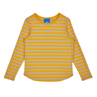 Finkid Merisilli L-Shirt Sunflower/Pebble Langarmshirt Longsleeve aus gestreiftem Bambusjersey