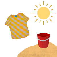 Finkid Maalari T-Shirt Sunflower/Pebble  gestreiftes T-Shirt kurzarm