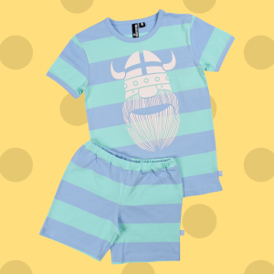 Danefae Summer Set Pyjama Schlafanzug kurzarm Fresh Mint/Pastel Blue Erik