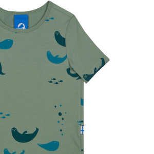 Finkid IltaT-Shirt Green Bay Tierprint 