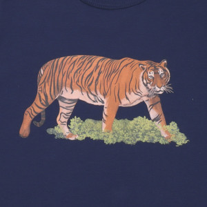 Walkiddy T-Shirt Navy Tiger Print