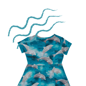 Walkiddy Dress Happy Dolphins Delphine Print Allover kurzarm Kleid Mädchenkleid Sommerkleid