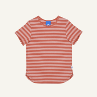 Finkid Maalari Chili/Peach T-Shirt kurzarm Lichtschutzfaktor gestreift