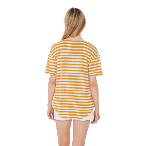 Mekkoli Damen T-Shirt Finside Golden Yellow/Offwhite - 42