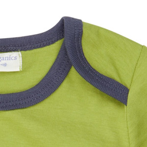 Tobi Baby Shirt S/S Sense Organics Green + Lion Applique