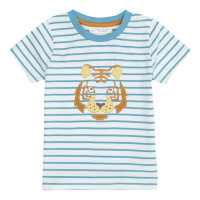 Ibon Shirt S/S Sense Organics Turquoise Stripes + Tiger