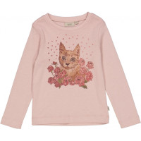 L-Shirt Cat Watercolor Wheat Rose Powder