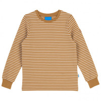 Finkid Rivi L-Shirt Pebble/Cinnamon Pullover unisex Langarmshirt innen angerauht Kinderpullover