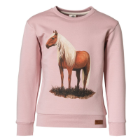 Walkiddy Sweatshirt Beatuy Horses Pullover mit Pferdeprint Horse Mädchenpullover rosa