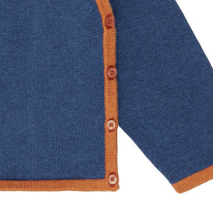 P.Picasso Knitted Baby Wrap Jacket Sense Organics Sapphire Blue+Rusty Orange