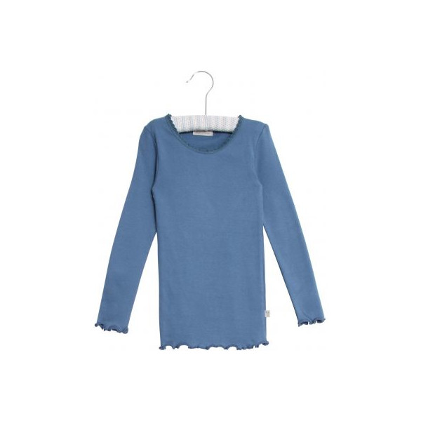 Rib T-Shirt Lace LS Wheat Blue Horizon - 6 Y